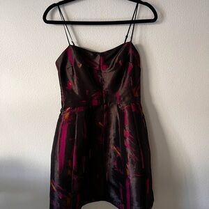 Aqua Black and Pink Mini Dress